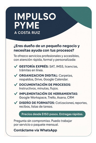 Servicio De Gestoría Y Organización Digital Para Pyme's