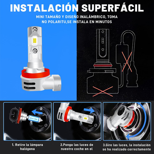 Kit De Faros Led Csp H4 H7 H11 9005 9006 Canbus Auto 20000lm
