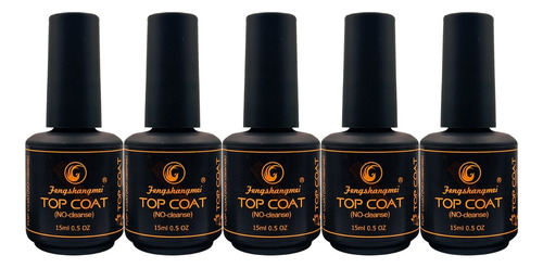 Kit 05 Top Coat Fengshangmei Pretinho Do Poder Acrigel Unha