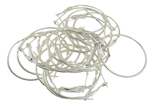 Ganchos De Alambre Para El Oído Círculo Redondo 30mm Plata