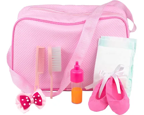 Conjunto P Bebê Reborn Roupa Fralda E Bolsa Maternidade Rosa