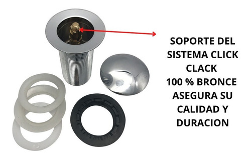 Imagen 4 de 10 de Sopapa Desague 40 1-1/4 Click Clack Lavatorio Bidet Comp Fv