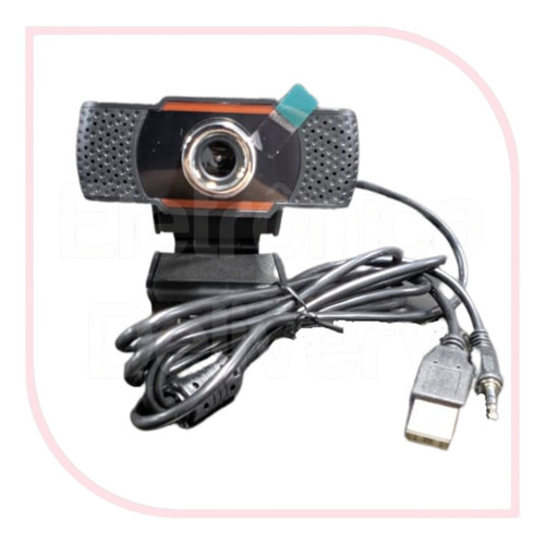 Webcam Usb + P2 Hd 720p C/ Microfone Home Office Ead Lehmox Cor Preto