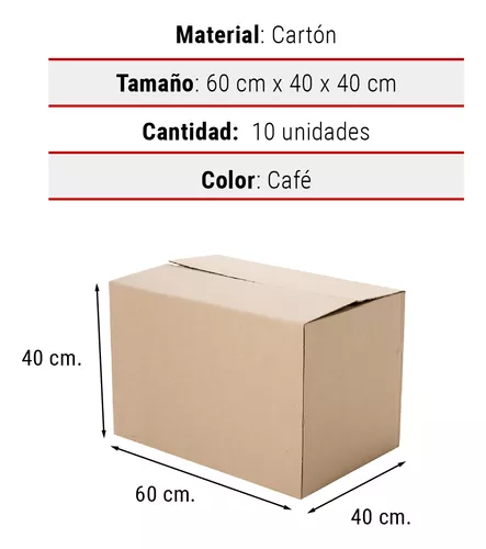 CAJA PARA EMBALAJE 60x40x40. PACK 10 UNIDADES