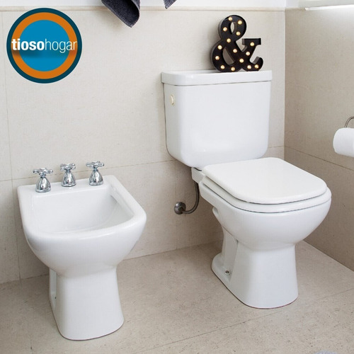 Imagen 2 de 10 de Combo Bari Ferrum Bidet Inodoro Deposito Mochila Largo