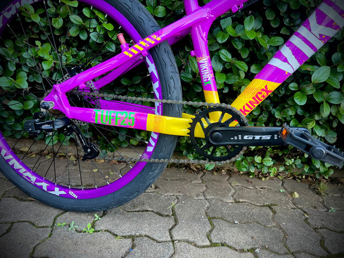 Bicicleta Vikingx Tuff Aro 26 Freio A Disco Mountain Bike Cor Roxo Amarelo Roxo Tamanho Do Quadro 13.5