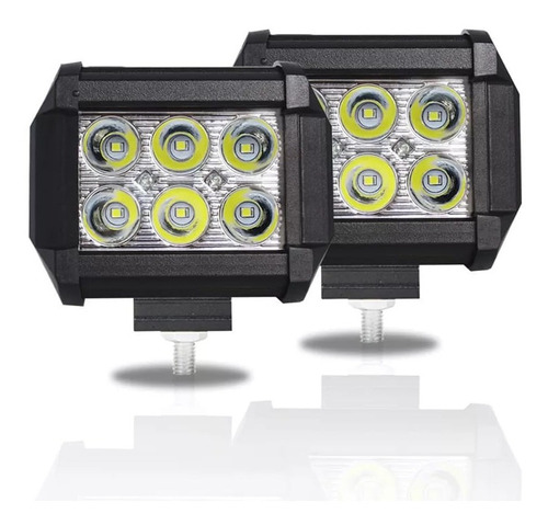 X2 Neblinero 6 Led Para Autos Camionetas Jeep 18w 4 Pulgadas