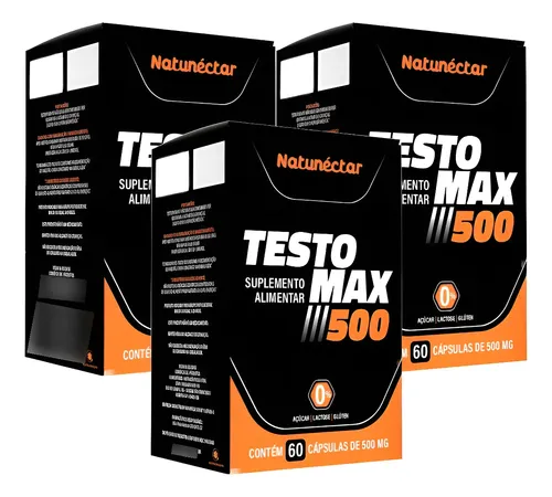 Testomax Testomax 3 Potes Cápsula 500mg Suplemento Alimentar Testo | MercadoLivre