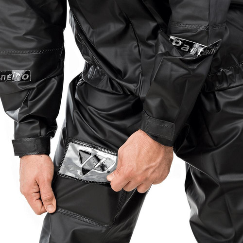 Imagem 3 de 9 de Capa De Chuva Pantaneiro Pvc Premium Gola E Bolso Motoqueiro