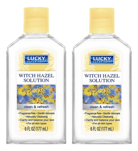 Tonico Witch Hazel Solution Limpia Y Refresca Lucky 2pz