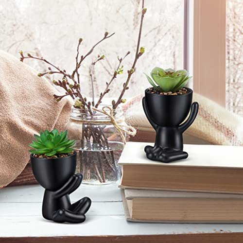 Mini Plantas Suculentas Artificiales En Macetas Cerámicas De