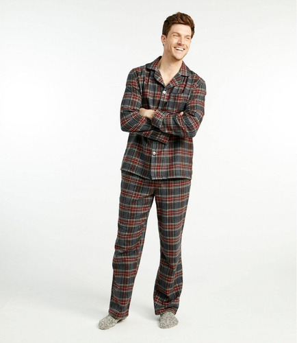 SLEEPHERO hombres Pijama de franela para adultos Conjunto de pantal/ón de pijama con camisa de algod/ón y manga larga con botones de Henley
