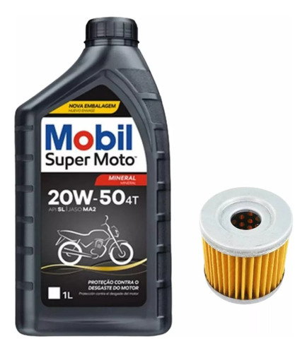 Kit Troca Oleo E Filtro Suzuki Gsr 125 /150 Mobil 20w50sl