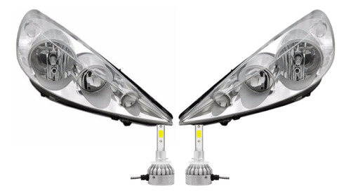 Par Optica Delantera Peugeot 207 2008 2009 2010 + Cree Led