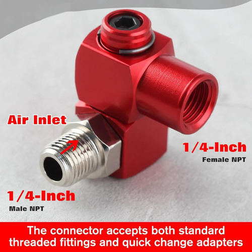 Conector Pneumático Mangueira Giratória Conetor Vermelho