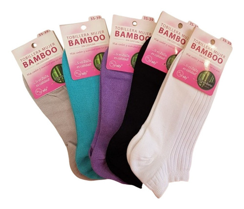 6 Pares Tobillera Bambu Suavidad 35 Al 39 Mujer