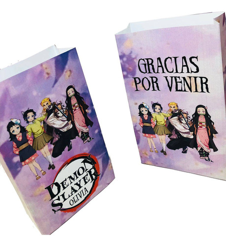 Bolsas Golosineras Personalizadas X 30 Demon Slayer 