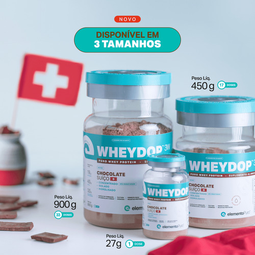 Whey Protein Wheydop 3w Conc/iso/hidro 900g Todos Os Sabores