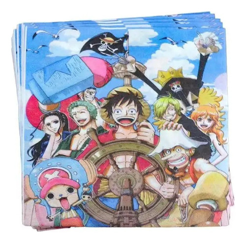 Pack De 20 Servilletas Diseño One Piece Cumpleaños Anime 