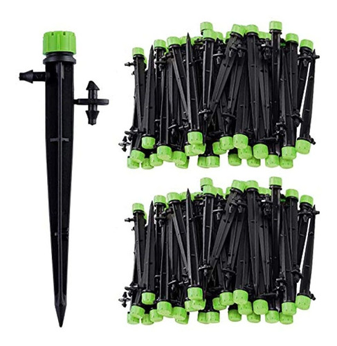 Kalolary 100pcs Green Irrigation Goteros Emisores De Goteo, 