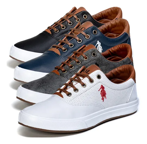 Combo 4 Pares De Tênis Masculino Da Polo Original Lançamento