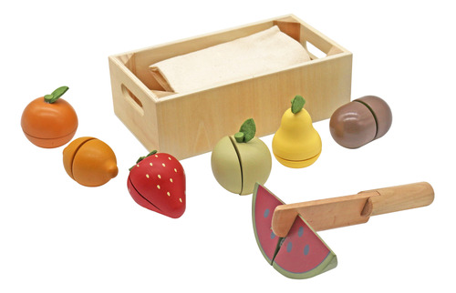 Set De Frutas Caja De Madera Juguete Educativo Didáctico