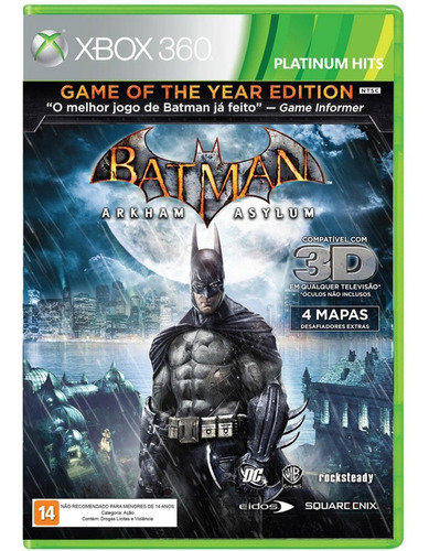 Batman Arkham Asylum (original) Mídia Física (xbox 360) Novo