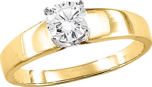 Imagen 2 de 2 de Anillo Solitario Liso Ancho Oro 10k - 341
