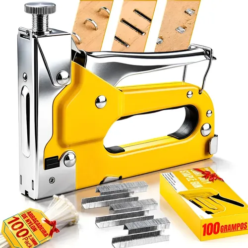 Grampeador Tapeceiro Profissional Manual Alta Pressão Aço 3 Em 1 ...