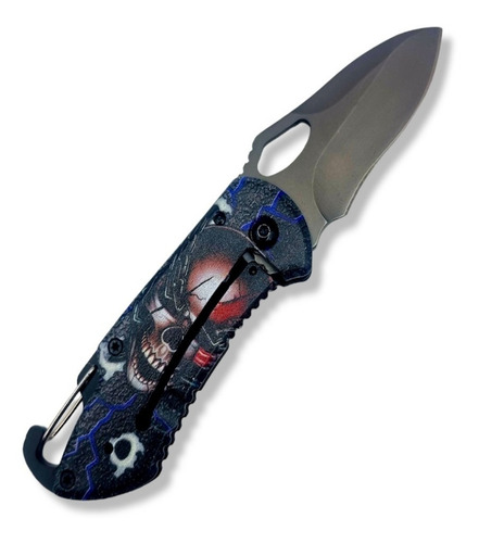 Mini Canivete Tático Skull Browning X74 C/ Clip Cinto C/nfe Cor Chumbo