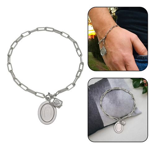 Pulseira Cadeia Consagração Nossa Senhora Do Guadalupe Inox