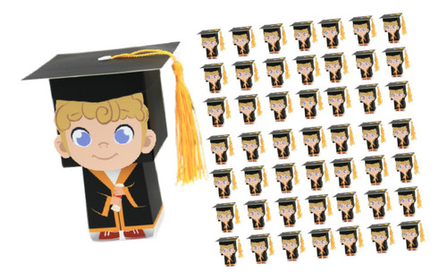 50 Uds. Cajas De Regalo Con Gorro De Graduación, Cajas ,