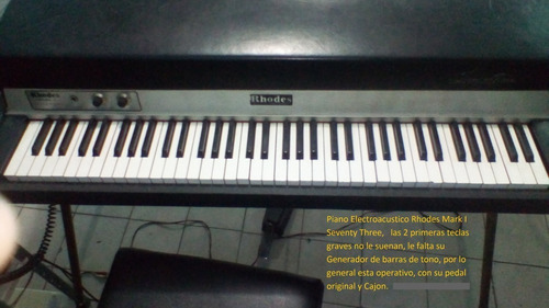 Imagen 1 de 7 de Piano Electroacustico Rhodes Mark I Seventy Three