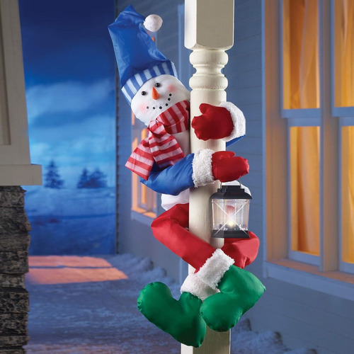 Poste Lampara Faro Decorativa Navidad Con Luces Led Exterior
