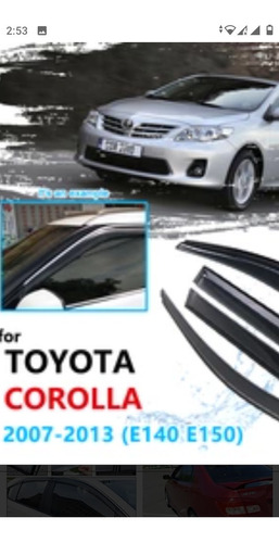 Deflectores Tejas Toyota Corolla 2009-12 Color Negro 3m