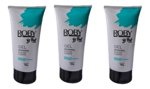 Gel Modelador Fijador Profesional Para Cabello Roby Pack X 3