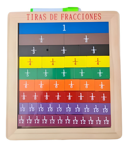 Regleta De Fracciones Tiras Rectangulares Con Pizarra -124