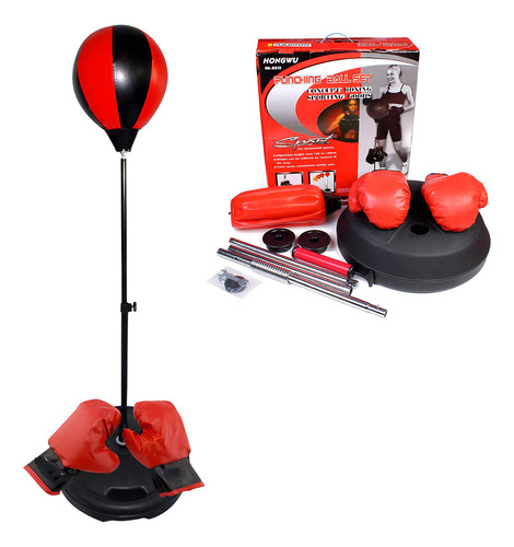 Set De Boxeo Para Niños, Teen Fitness Saco De Boxeo Reflex Independiente Bola De Boxeo Reflex, Saco De Boxeo Soporte Kit Con Guantes De Boxeo Y Bomba, Opción Multiple,red Black,b