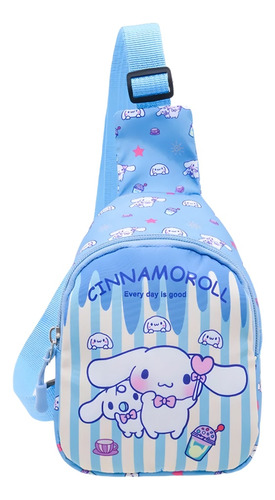 Mochila Pequeña Cinamonroll Kawaii Color Celeste Diseño De La Tela Liso