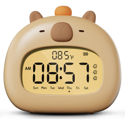 Reloj Despertador Wanidea Cute Capybara Para Niños Con Tempo