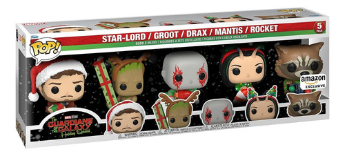 Funko Pop Marvel Guardianes Galaxia Navidad Groot Rocket Dra