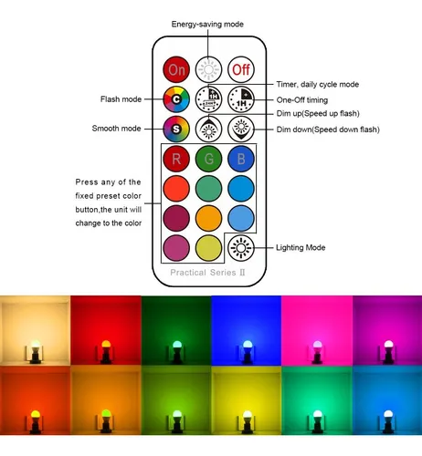 Ilc Bombillas Led Que Cambian De Color, Equivalente A 70 W,.