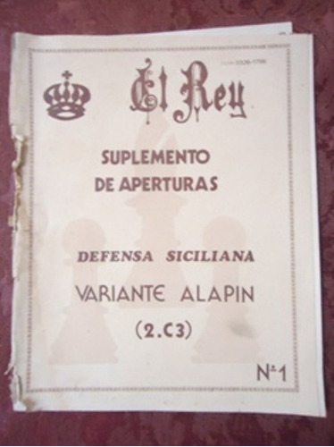 Revista De Ajedrez Argentina El Rey Nº 1 - Defensa Siciliana