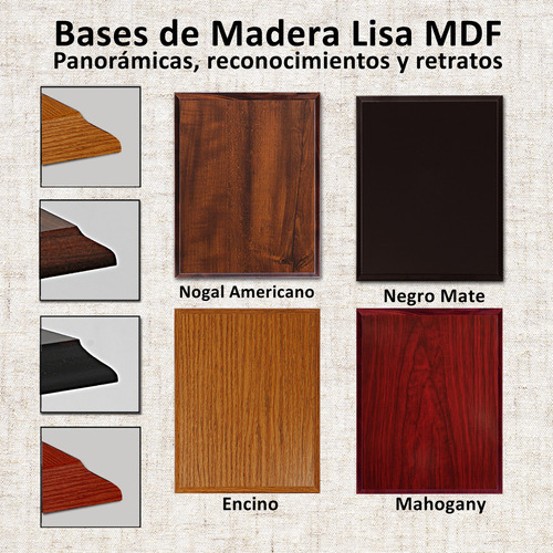 5 Bases De Madera 18x23cm, 7x9pulgadas Para Reconocimientos