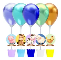 Comprar Kit 10 Centro De Mesa Animais Fazendinha Arca De Noé Menino