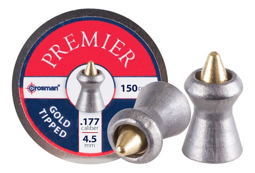 Chumbos Crosman Premier Punta Dorada 4,5 (.177) 150 Chumbos