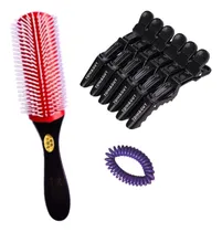 Comprar Cepillo Rizos 9 Hileras + Pinzas + Colita Espiral