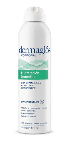 Crema Corporal  Hidratación Inmediata Spray X175ml Dermaglo