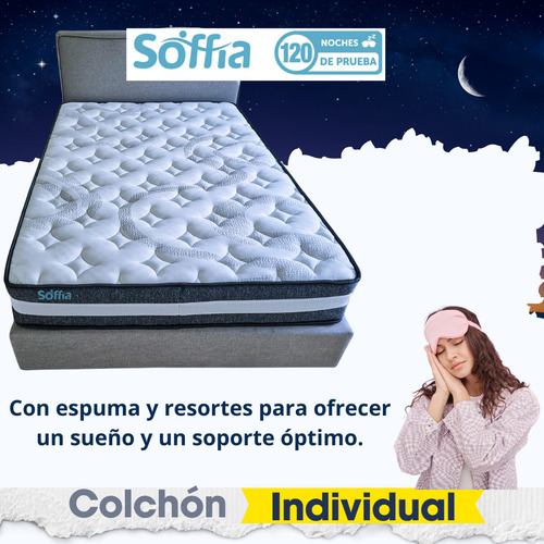 Colchon Individual Soffia Memory Foam Hibrido Ortopedico