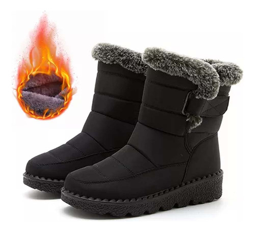 Botas De Nieve Impermeables Con Forro De Piel Para Invierno